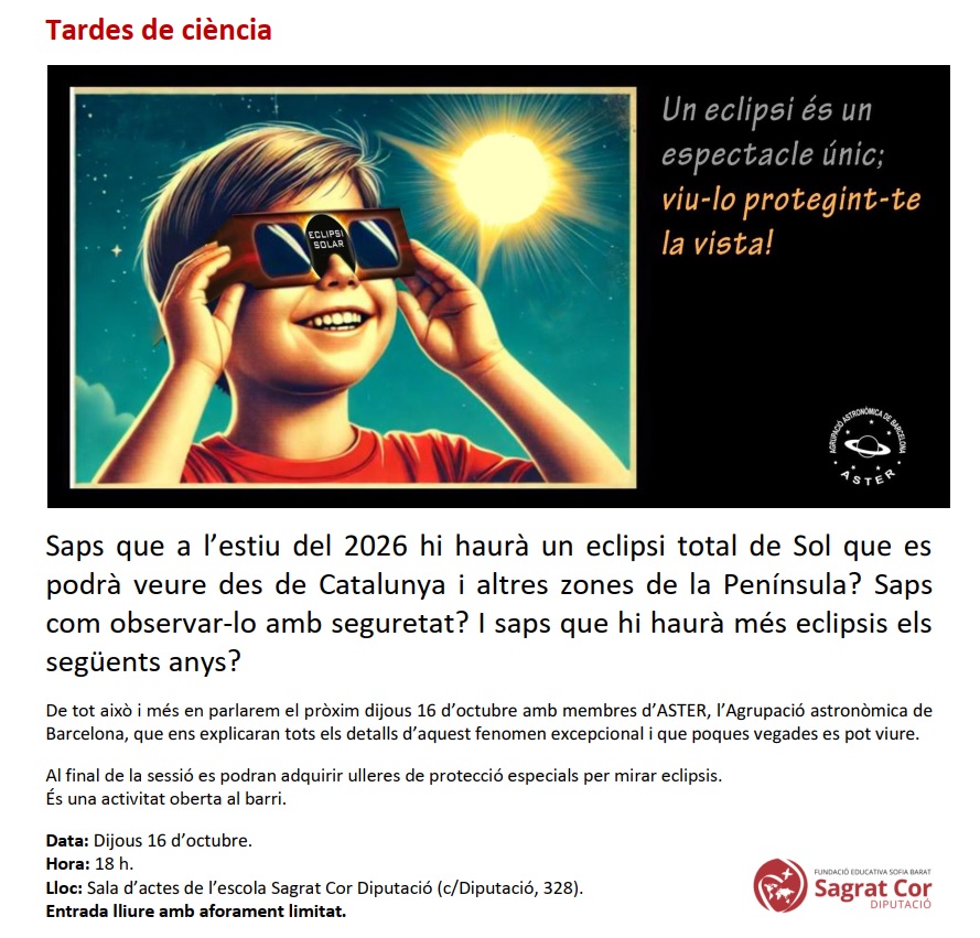 Tarda de ciència: eclipsis solars