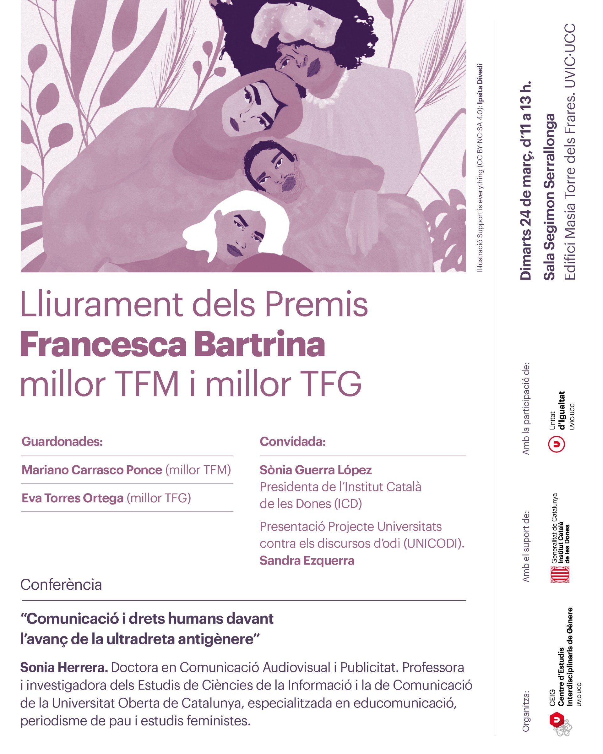 Acte de lliurament dels premis Francesca Bartrina