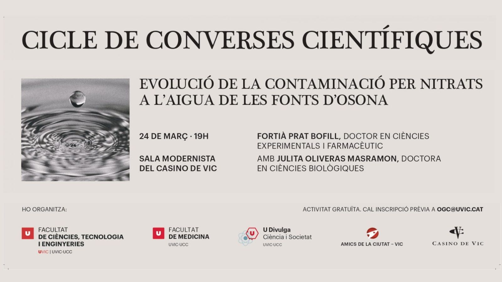 Evolució de la contaminació per nitrats a l’aigua de les fonts d’Osona