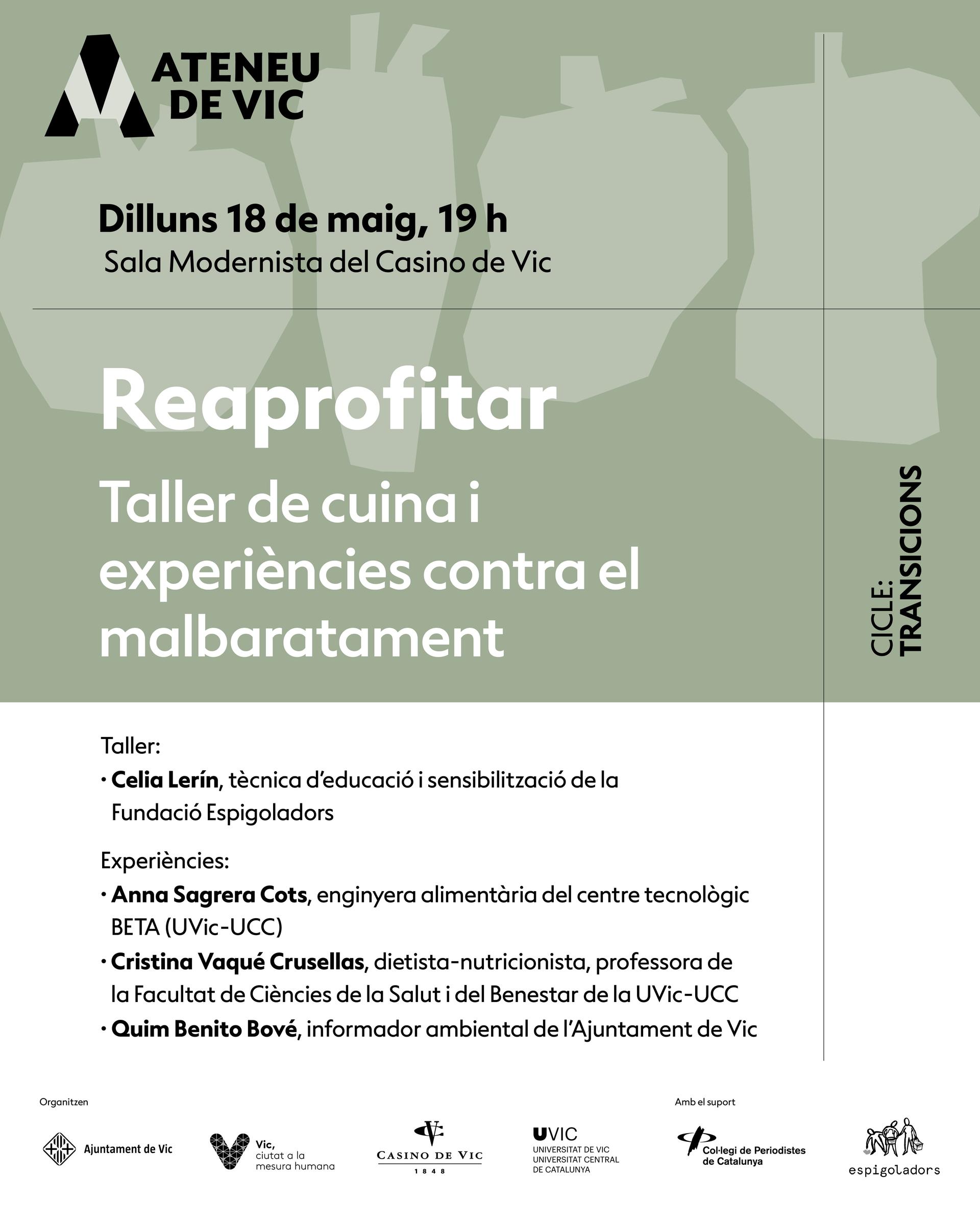 Reaprofitar: Taller de cuina i experiències contra el malbaratament